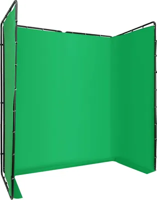 Image de Fond vert - Système de fond de studio - 4 × 2,4 m - Trépied pliable au sol - Tissu en polyester et cadre métallique - Chroma Key - Vert
