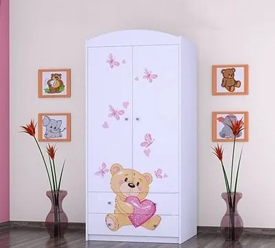 Produktbild von BDW Kleiderschrank, 2 Türen, 2 Schubladen, Garderobenschrank, 180x90 cm, Weiß