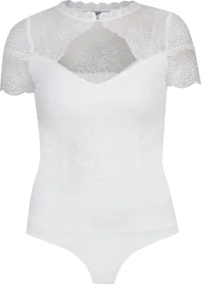 Produktbild von MarJo Damen Blusen Body "Henni-Ninette" Kurzarm 901700 | Offwhite Größe: 32