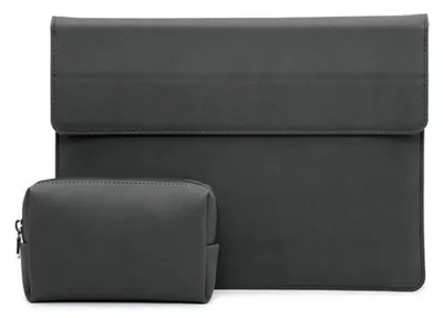 Produktbild von INF PolyurethanSuede Laptophülle mit Ständer für 13/14/16 inch, 2-teilig Schwarz 13 Zoll