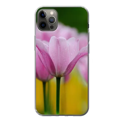Produktbild von MuchoWow® Handyhülle Schutzhülle Hülle für iPhone 13 Pro Max Blumen - Tulpen - Rosa Silikon Softcase Handy Hülle - Mobiltelefon