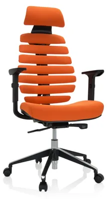 Produktbild von hjh OFFICE Profi Bürostuhl ERGO LINE II PRO Ergonomischer Schreibtischstuhl mit Armlehnen (höhenverstellbar) Stoff Orange Drehstuhl für Büro, Zuhause