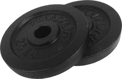 Produktbild von Tunturi Gewichte für Hanteln 2 x 2,5 kg, Hantelgewichte für 30 mm, Gusseisen