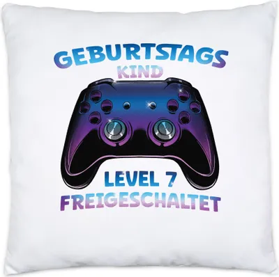 Produktbild von Geburtstagskind Level 7 Freigeschaltet Kissen Happy Birthday Geburtstag Alles Gute Controller Konsole Gamer
