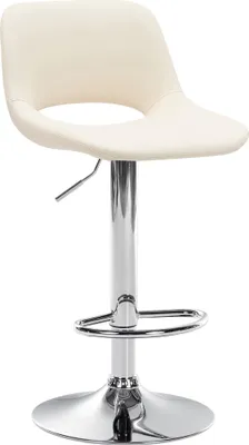 Produktbild von CLP Barhocker Camden Kunstleder drehbar und höhenverstellbar creme Material Gestell Metall in Chromoptik