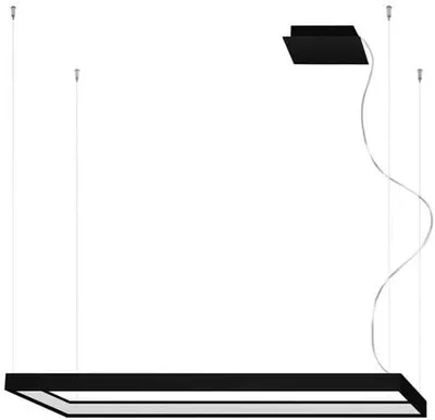 Obrázok produktu pre Zavesené svietidlo, lampa do obývačky, LED, dizajnové, hliník, čierna farba, výška 150 cm