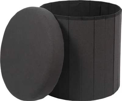 Immagine prodotto di HowHomely pouf nero pouf 38 x 38 x 38 cm pouf rotondo