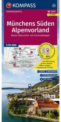 Produktbild von KOMPASS Fahrradkarte 3337 Münchens Süden, Alpenvorland 1:70.000