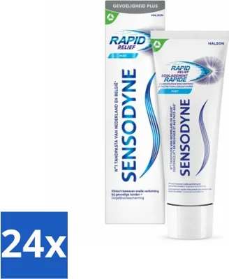 Produktbild von Sensodyne Zahnpasta – Schnelle Linderung – Linderung empfindlicher Zähne – 75 ml - Vorteilspack - 24 Stücke