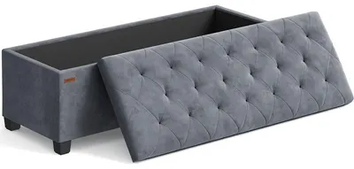 Obrázek produktu pro Úložná lavice s víkem LSF089G01V1, nosnost až 300 kg, 40 x 110 x 40 cm, šedá