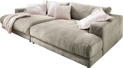 Produktbild von KAWOLA Big Sofa MADELINE Cord steingrau