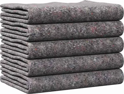 Zdjęcie produktu dla vidaXL Koce do przeprowadzki 5 szt. szare 150 x 200 cm tkanina