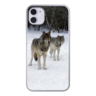 Produktbild von MuchoWow® Handyhülle Schutzhülle Hülle für iPhone 11 Wolf - Schnee - Kanada Silikon Softcase Handy Hülle - Handytasche