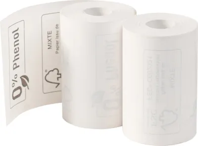 Image de Exacompta 120x Bobine tickets de carte bancaire 57x40mm 18m 1 pli Blanc 40761E