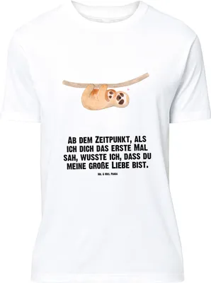 Produktbild von Mr. & Mrs. Panda Größe M T-Shirt Faultier Kind - Weiß - Geschenk, Liebe, Baby, mit Spruch, Mutter, Shirt, Herren, Tshirt, glücklich