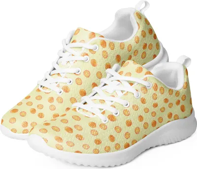 Produktbild von Mr. & Mrs. Panda Damen Sneaker Zitrus Orange Größe 40 - Gelb - Geschenk, Obst Muster, Trainingsschuh, Schwarz, Orangen, Weiß, Zitrusfrüchte, Sportschuh