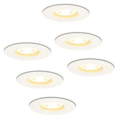 Image de HOFTRONIC - Set de 6 spots encastrables LED 4,5W 2700K GU10 blanc IP65 dimmable