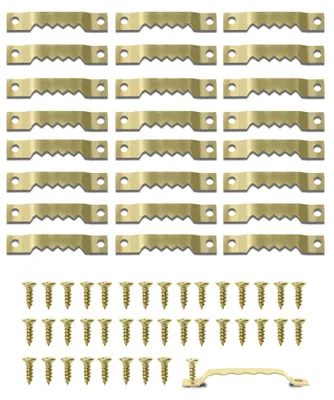 Produktbild von Bilderhaken, 40 Stück, Schraubbilderhaken, Bilderhaken, Nagelhaken, Aufhängehaken für Leinwandbilderrahmen, schwere Gemälde, Spiegel, Uhren und Bastelbedarf (gold)
