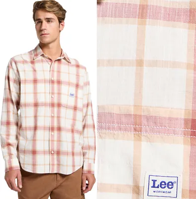 Zdjęcie produktu dla LEE, koszula męska WORKWEAR SHIRT 2_0, rozmiar M, kolor czerwony, koszule męskie, , dla mężczyzn