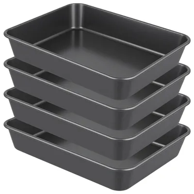 Immagine prodotto di Omgoods - Set di 4 teglie profonde - 27,5 x 22,3 x 5 cm, con rivestimento antiaderente