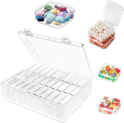 Obrázok produktu pre Malé úložné boxy s vekom, 30 kusov, priehľadné, vhodné na šperky a drobné predmety