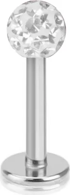 Produktbild von viva-adorno 1,2mm Lippen Piercing Stecker Tragus Labretstecker Multikristall Epoxy Zirkonia Ferido Kugel verschiedene Farben Z357,weiß