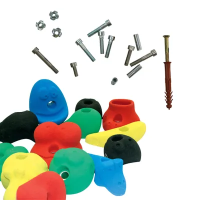 Produktbild von Sport-Thieme Klettergriff-Set "Premium II", Mit Befestigungsmaterial für Betonwand