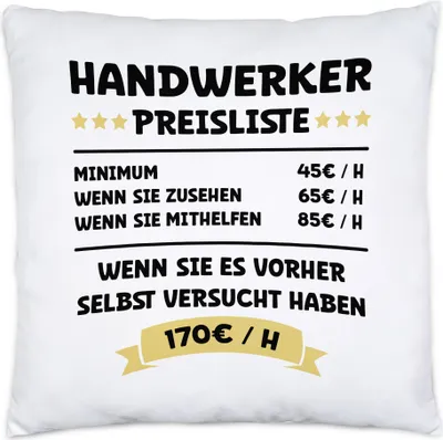 Produktbild von Handwerker Preisliste Kissen Maschinen Bauteile Objekte Werkzeug Begabung Gebäude Möbel Beruf Arbeit