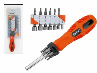 Zdjęcie produktu dla Wkrętak z końcówkami, zestaw 20 sztuk, główka 5-5,5-6-7-8-10-11mm, CrV
