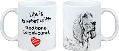 Zdjęcie produktu dla Redbone Coonhound - Kubek z psem, kubek z motywem, spersonalizowany prezent marki Art-Dog