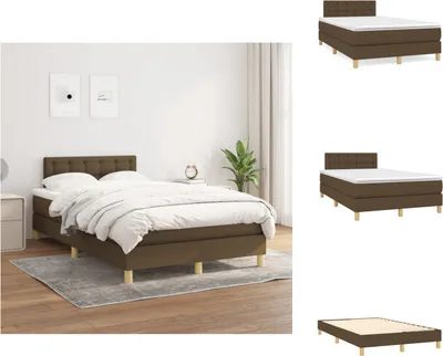 Immagine prodotto di vidaXL Letto a molle con materasso in tessuto marrone scuro 120x200 cm - Letti e strutture letto