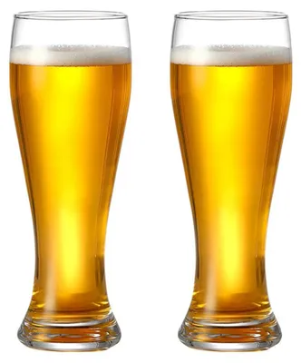 Weizenbiergläser 500 ml, 2er-Set, spülmaschinenfest, Glas, klassisch