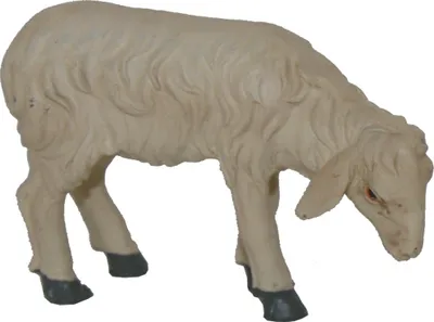 Produktbild von FADEDA Schaf äsend   / Höhe:4 cm / handbemalt / detailgetreue Krippen Figuren - Weihnachten Tisch Dekoration Krippe Zubehör