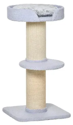 Image de Arbre à chat avec griffoirs et plateformes de repos | Couleur : Bleu clair | Dimensions : 45 x 45 x 91 cm