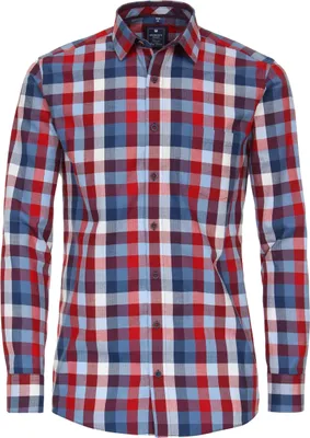Produktbild von REDMOND Langarmhemd Rot/Bunt kariert XL Modern Fit