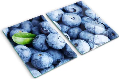 Obrázok produktu pre Sklenená ochranná doska – Kryt varnej dosky – Kryt na indukčnú dosku – 2x40x52 cm – Rýchle čistenie – Tvrdené sklo – Čučoriedky