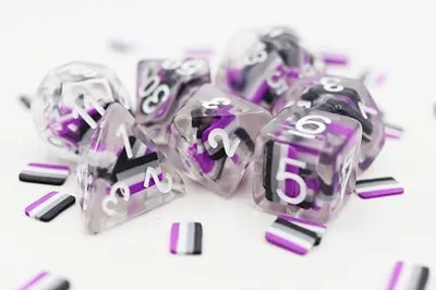 Produktbild von Foam Brain Games Würfelset Demisexual Flag RPG - buntes Spielvergnügen