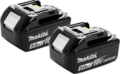 Image de Lot 2 batteries pour outil sans fil 18V Li-Ion LXT 5,0 Ah avec indicateur de charge - MAKITA BL1850BX2