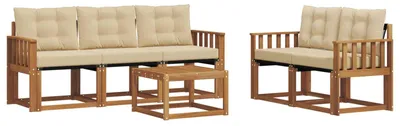 Produktbild von vidaXL Outdoor-Sofagarnitur 6 stk. Natur und Beige