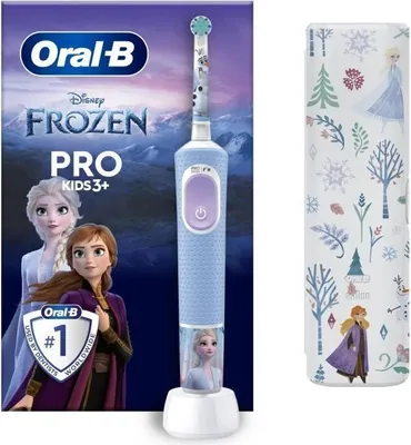Produktbild von Elektrische Kinderzahnbürste Oral-B Pro Kids 3+ , Disney Die Eiskönigin Design, Weiche Borsten, Inklusive Reiseetui