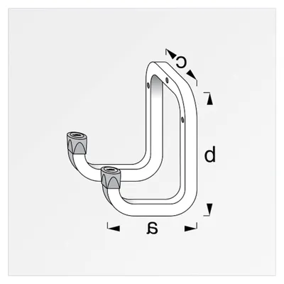 Produktbild von 10 Stück Doppelhaken 120 x 175 mm für Gartengeräte und Werkstatt