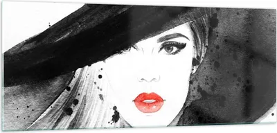 Produktbild von Bilder auf glas - Frau Gesicht Lippen - 100x40cm - Glasbilder - Wandbilder - Kunstdruck - zum Aufhängen bereit - Wanddekoration aus Glas - Glas Bilder - Wandbild auf Glas - Einteilig - GAB100x40-3916
