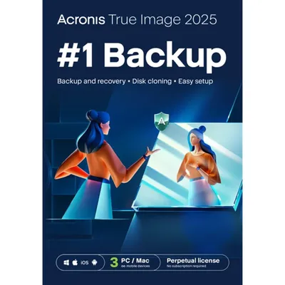 Produktbild von Acronis True Image 2025 / 3 PC / Dauerlizenz-Sicherung / Lizenz per E-Mail