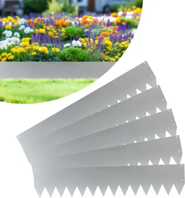 Produktbild von Bettizia Rasenkante Schnecken Abwehr Verzinkt Blumenzaun Trennrand Gartenumrandung Stahl 100x20cm 100m Silber