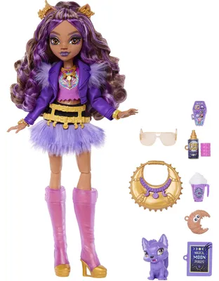 Produktbild von Monster High Clawdeen Wolf-Modepuppe in Pelzrock mit Tier Crescent und 7 Zubehörteilen, Modepuppe, Weiblich, 4 Jahr(e), Mädchen, 285,7 mm, Mehrfarbig