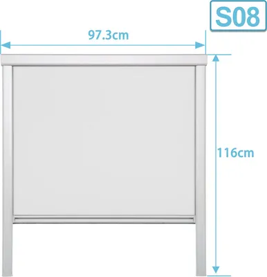Produktbild von Clanmacy Verdunkelungsrollo fuer Velux S08, 100% Verdunkelung Dachfensterrollo, Grau 50.7*77.4cm, Blickdicht Dachfenster-Rollo