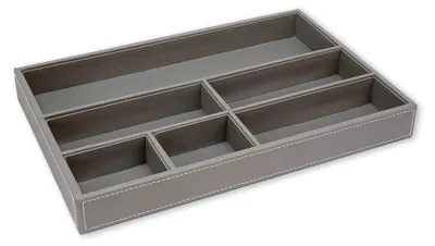 Produktbild von Organizer für Schubladen aus Kunstleder, Grau