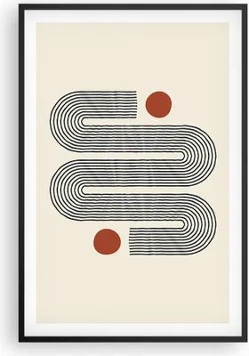 Produktbild von Gerahmtes Poster - Schwarzer Rahmen - Minimalistisch Modern Abstraktion - 61x91,5 cm - Wand Bild - Wanddeko - Wandbilder - Kunstposter - Wandposter - Bilderrahmen - Bilder - Kunstdruck P2BPA61x91-4901