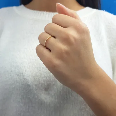 Produktbild von 0,11 Carat Diamant halbrund Memoire Allianz Ring 14 Karat Weißgold - 53 (16,80 mm)