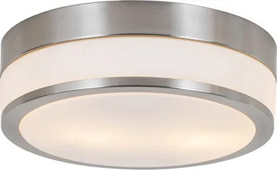 Produktbild von QAZQA - Moderne Bad I Badezimmer Außen Deckenleuchte I Deckenlampe I Lampe I Leuchte Stahl I Silber I nickel matt 2-flammig8 cm IP44 - Flavi I Außenbeleuchtung - Stahl Rund - LED geeignet E27